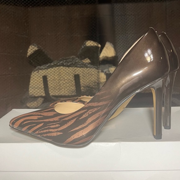 Gianni Bini Devann Brown and gold Ombray D’orsay heels - Picture 6 of 10